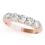 0.5Ct - 1.00Ct Lab-Grown Round Diamond Graduated Bar Style Setting 5-Stone Diamond Ring, DE Color VVS Clarity