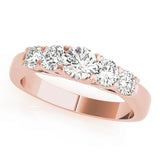 0.5Ct - 2.00Ct Round Lab-Grown Diamond Shared Prong Trellis Setting 5-Stone Diamond Ring, DE Color VVS Clarity