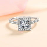 0.50 Carat Natural Princess Diamond Cluster Engagement Ring