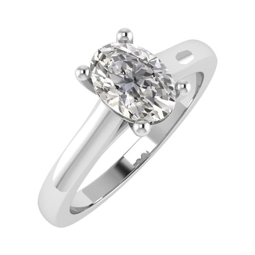 Lab Grown Oval Diamond Solitaire Engagement Ring