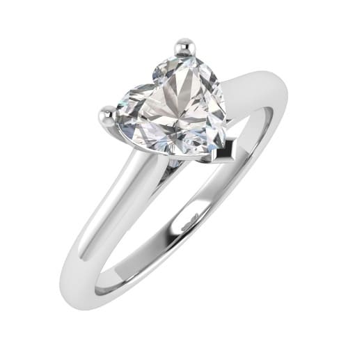 Lab Grown Heart Diamond Solitaire Engagement Ring