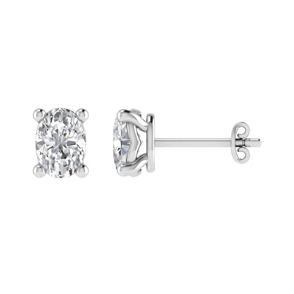 Lab Grown Oval Cut Diamond Stud Earring