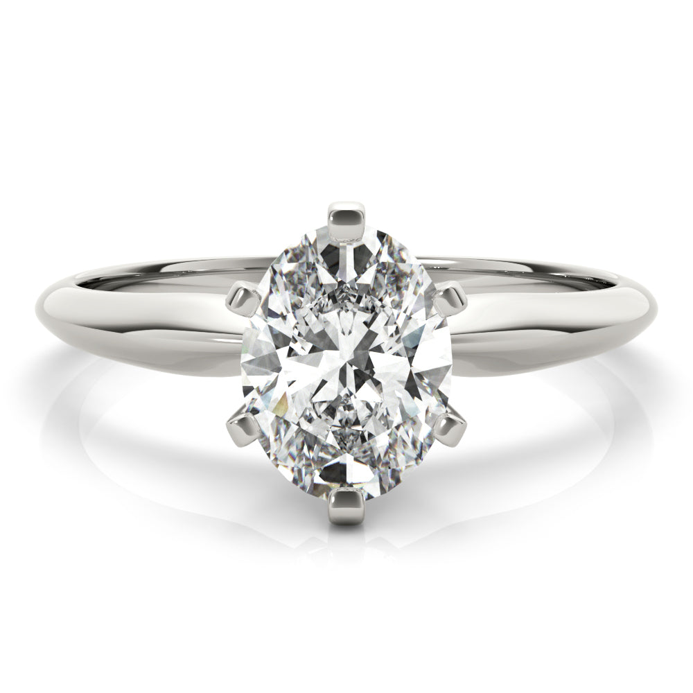 IGI Lab-Grown Oval Diamond 6 Claw Solitaire Engagement Ring, D Color VVS Clarity