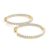 0.50Ct Lab Grown Diamond Huggie Hoop Earrings in Yellow Gold