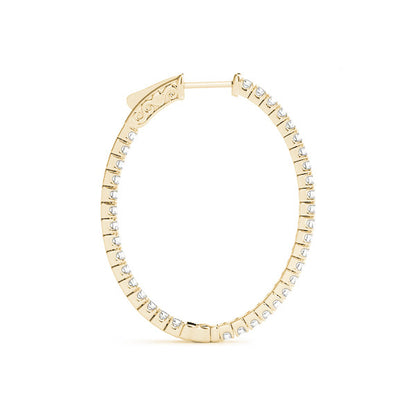 2.00Ct Lab Grown Diamond Hoop Earring in Yellow Gold