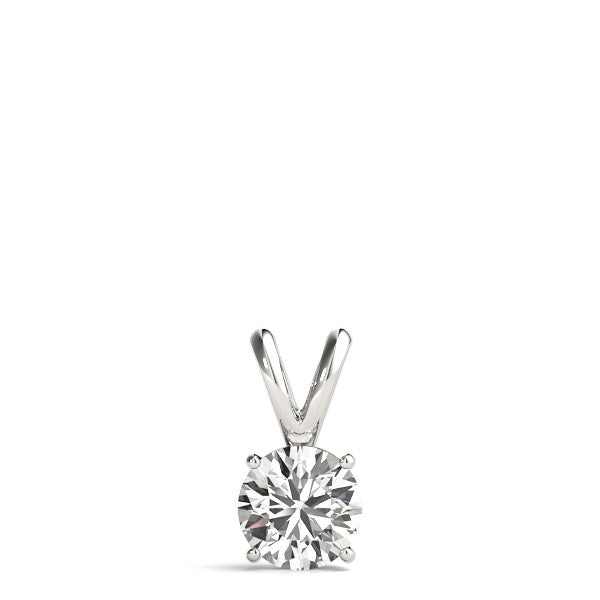 Prong-Set Round Lab-Grown Diamond Solitaire V-Bale Pendant