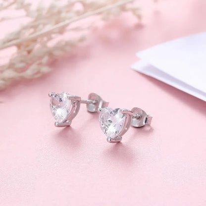 Lab Grown Heart shaped Diamond Stud Earring