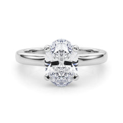 IGI Lab-Grown Oval Diamond Prong Solitaire Engagement Ring, D Color VVS Clarity