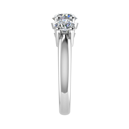 Lab Grown Round Diamond 3 Stone Engagement Ring