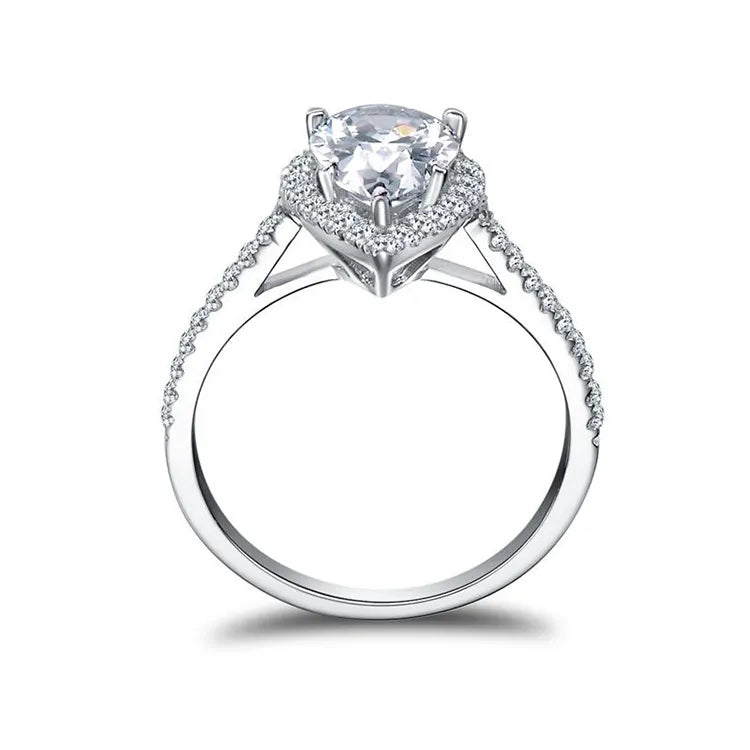 0.81 Carat Natural Pear Diamond Cluster Engagement Ring