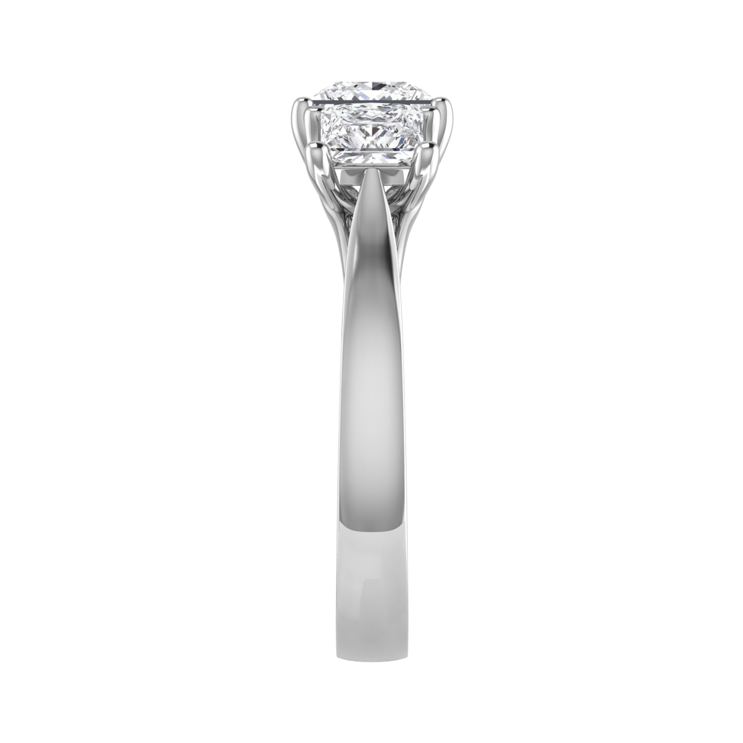 Lab Grown Princess Diamond 3 Stone Engagement Ring