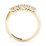 Runder, im Labor gezüchteter Diamant (0,50 ct) im französischen Stil mit fünf Steinen und Krappenfassung, Farbe DE, Reinheit VVS