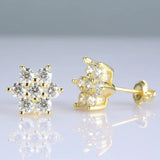 0.30 Carat Natural Round Diamond Cluster Stud Earring