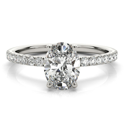 Hidden Halo Oval Diamond Engagement Ring