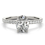1.0 Carat Hidden Halo Oval Lab Grown Diamond Engagement Ring
