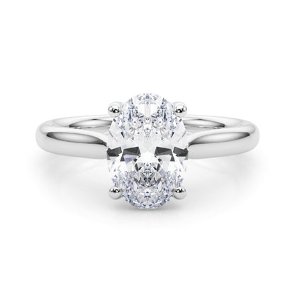 IGI Lab-Grown Oval Diamond 4 Prong Solitaire Engagement Ring, D Color VVS Clarity