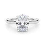 IGI Lab-Grown Oval Diamond 4 Prong Solitaire Engagement Ring, D Color VVS Clarity