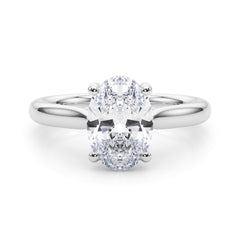 IGI Lab-Grown Oval Diamond 4 Prong Solitaire Engagement Ring, D Color VVS Clarity