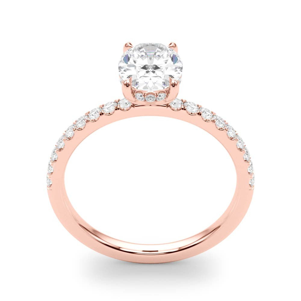 Hidden Halo Oval Diamond Engagement Ring