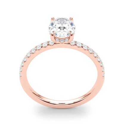 Hidden Halo Oval Diamond Engagement Ring