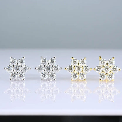 0.30 Carat Natural Round Diamond Cluster Stud Earring