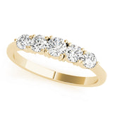 0.50ct Lab-Grown Round Diamond 5-Stone Low Basket Petite Shared Prong Setting Diamond Ring, DE Color VVS Clarity