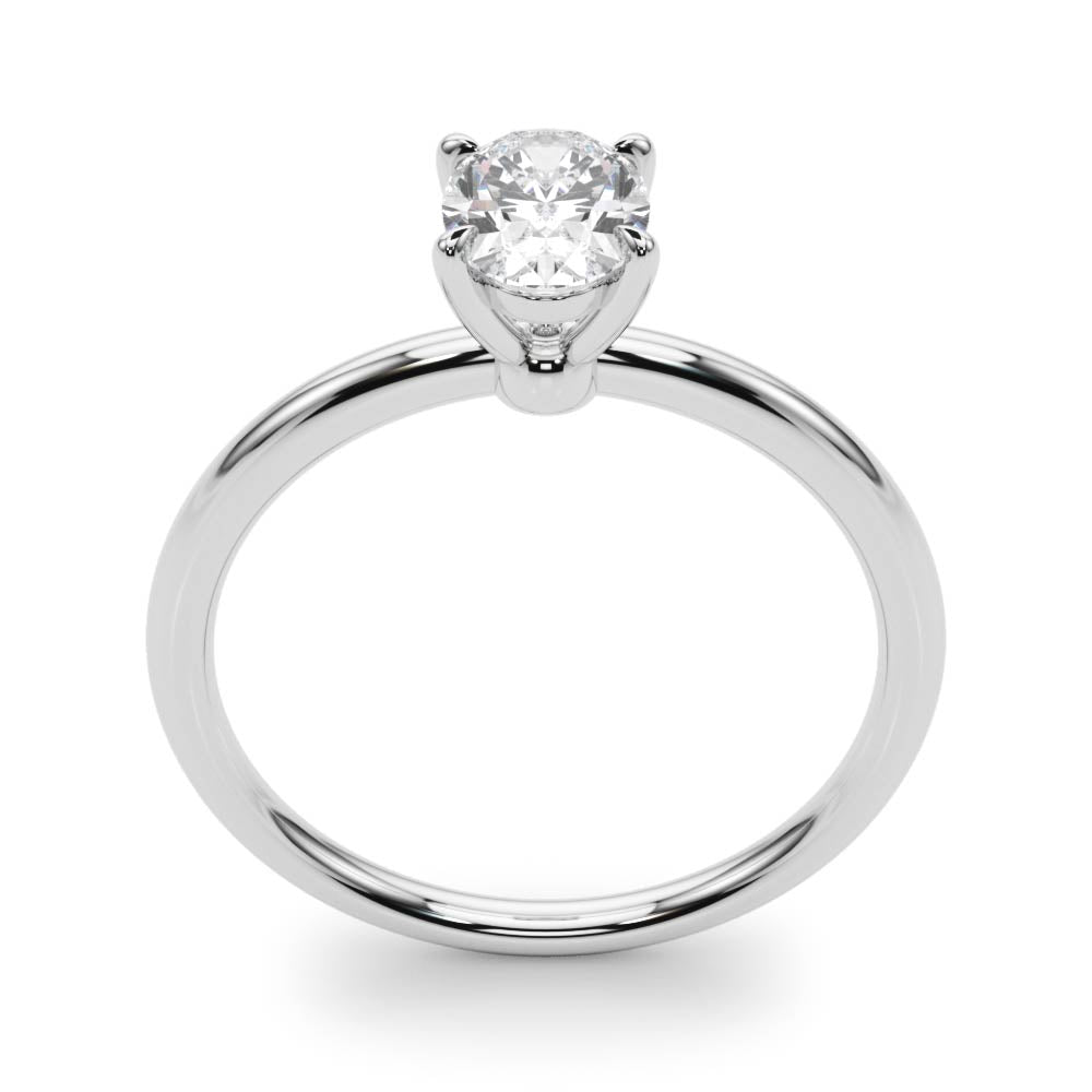 IGI Lab-Grown Oval Diamond 4 Claw Solitaire Engagement Ring, D Color VVS Clarity