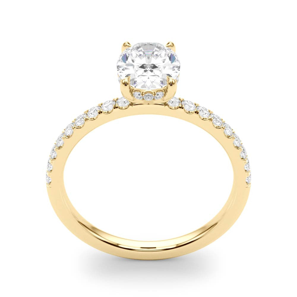 Hidden Halo Oval Diamond Engagement Ring