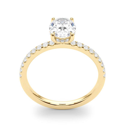 Hidden Halo Oval Diamond Engagement Ring