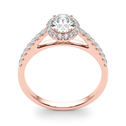 Lab Grown Oval Diamond Halo Engagement Ring