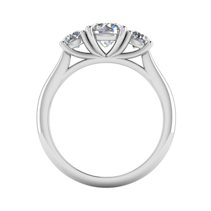 0.50 Carat Lab Grown Round Diamond 3 Stone Engagement Ring