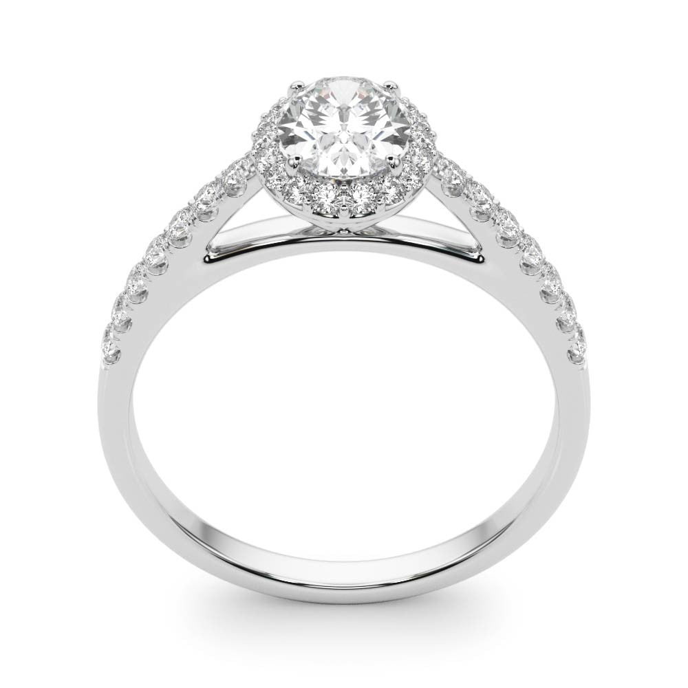 Lab Grown Oval Diamond Halo Engagement Ring