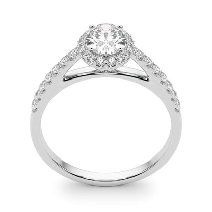 Lab Grown Oval Diamond Halo Engagement Ring