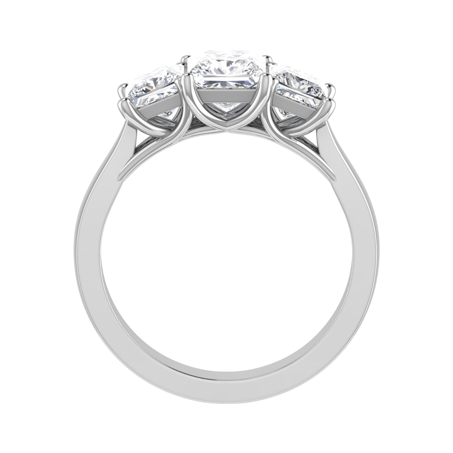 Lab Grown Princess Diamond 3 Stone Engagement Ring