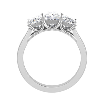 Lab Grown Princess Diamond 3 Stone Engagement Ring