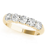 0.5Ct - 1.00Ct Lab-Grown Round Diamond Graduated Bar Style Setting 5-Stone Diamond Ring, DE Color VVS Clarity
