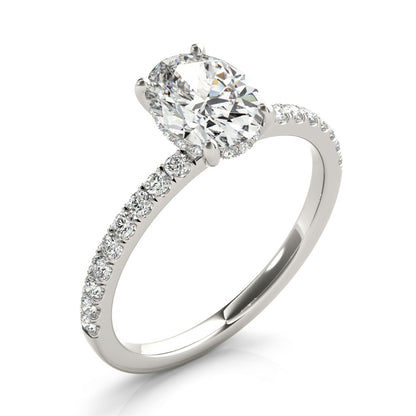 Hidden Halo Oval Diamond Engagement Ring