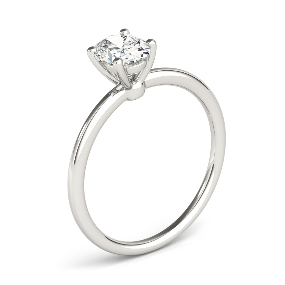 IGI Lab-Grown Oval Diamond 4 Claw Solitaire Engagement Ring, D Color VVS Clarity