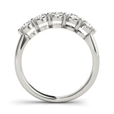 0.5Ct - 1.50Ct Lab-Grown Round Diamond Refined Shared Prong Setting 5-Stone Diamond Ring, DE Color VVS Clarity
