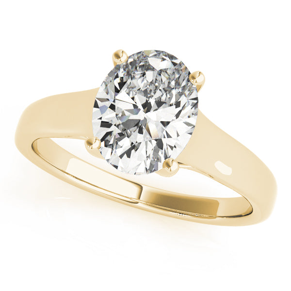 IGI Lab-Grown Oval Diamond Solitaire Engagement Ring, D Color VVS Clarity