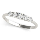 0.50ct Lab-Grown Round Diamond 5-Stone Minimal Shared Prong Setting Diamond Ring, DE Color VVS Clarity