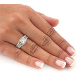 1.00 Carat Lab Grown Princess Diamond Bridal Engagement Ring Set