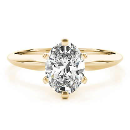 IGI Lab-Grown Oval Diamond 6 Claw Solitaire Engagement Ring, D Color VVS Clarity