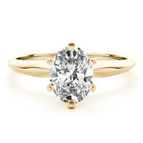 IGI Lab-Grown Oval Diamond 6 Claw Solitaire Engagement Ring, D Color VVS Clarity
