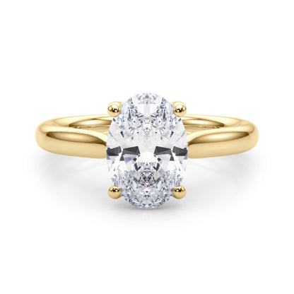 IGI Lab-Grown Oval Diamond 4 Prong Solitaire Engagement Ring, D Color VVS Clarity