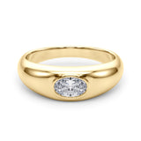 IGI Lab-Grown Oval Diamond Horizontal Bezel Solitaire Engagement Ring