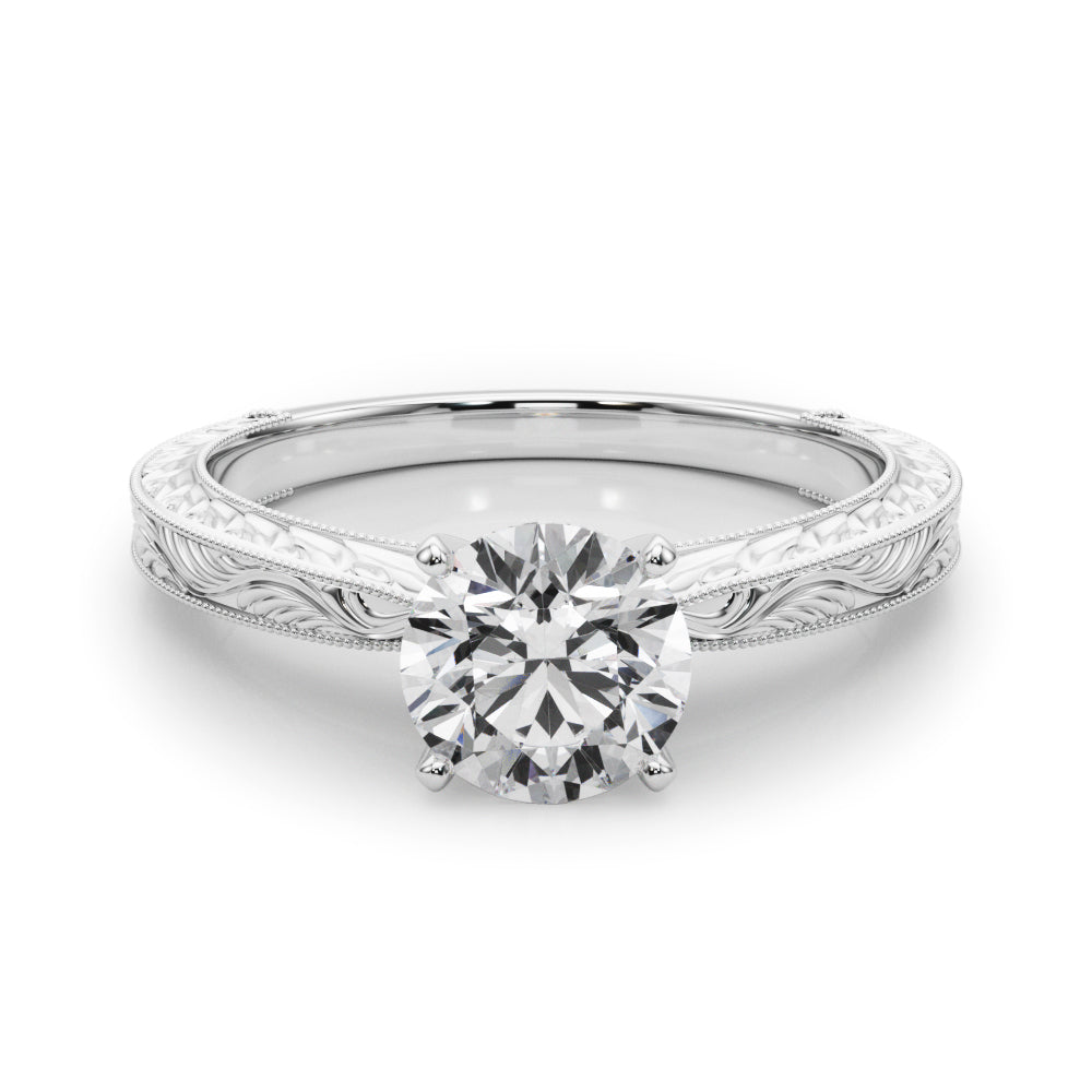 IGI Lab-Grown Round Cut D-VVS Diamond Solitarie Engagement Ring.