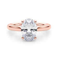 IGI Lab-Grown Oval Diamond 4 Prong Solitaire Engagement Ring, D Color VVS Clarity