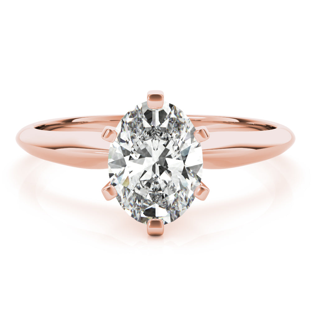 IGI Lab-Grown Oval Diamond 6 Claw Solitaire Engagement Ring, D Color VVS Clarity