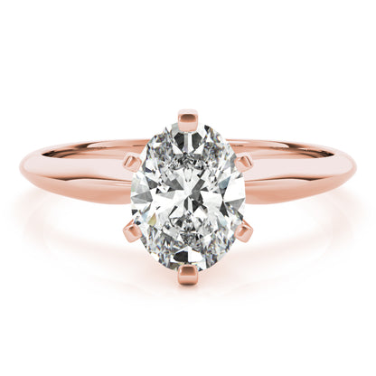 IGI Lab-Grown Oval Diamond 6 Claw Solitaire Engagement Ring, D Color VVS Clarity